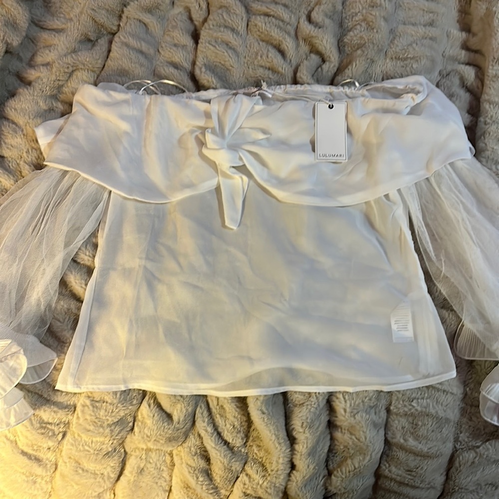Off the shoulder white blouse